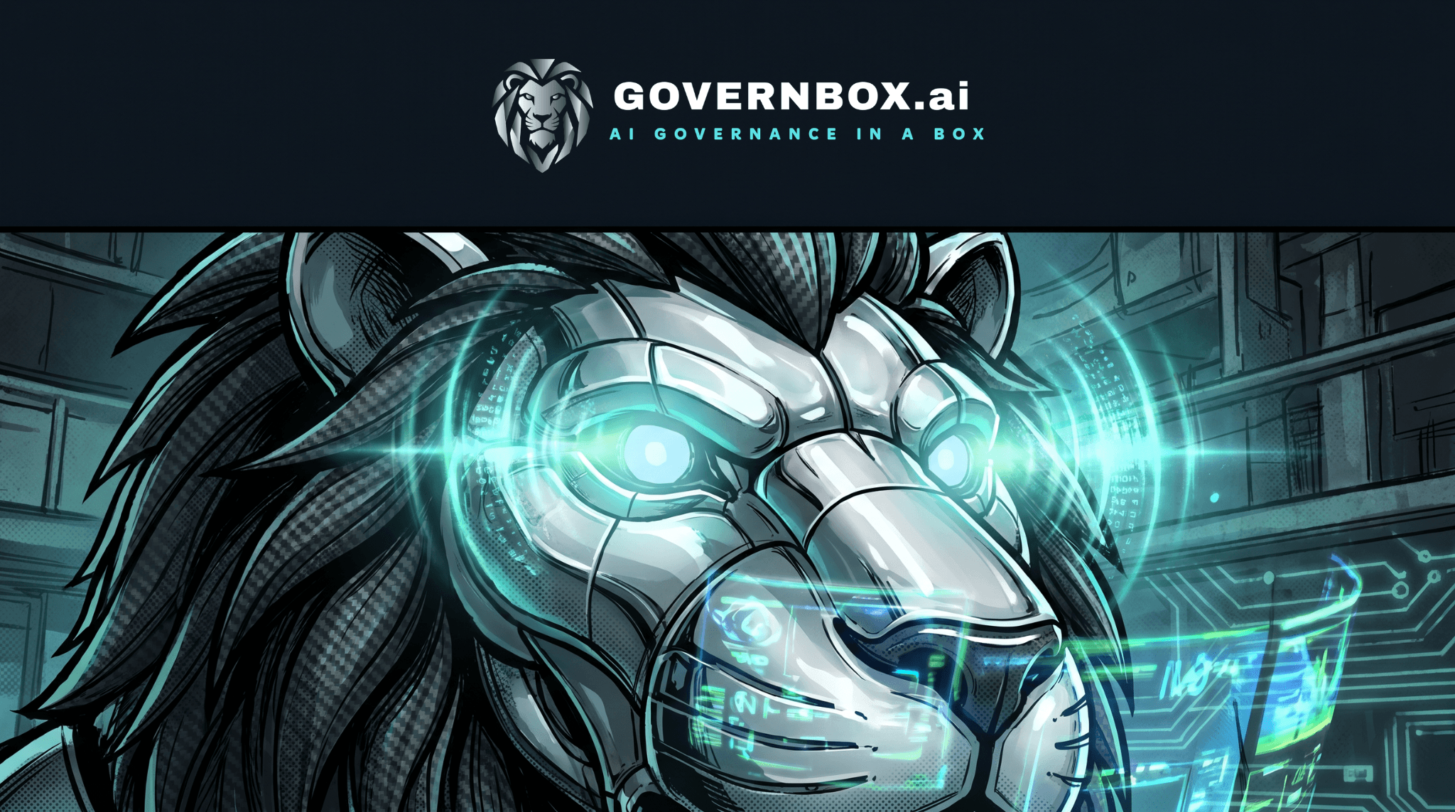 Comic panel: the lion guardian awakens and looks out at the world for the first time.