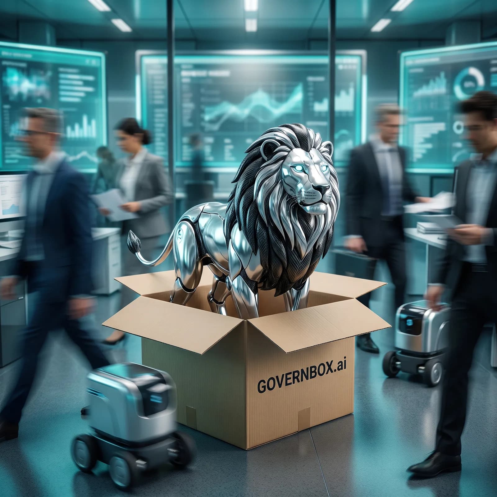 The chrome lion on a desk beside a readiness score and a stopwatch