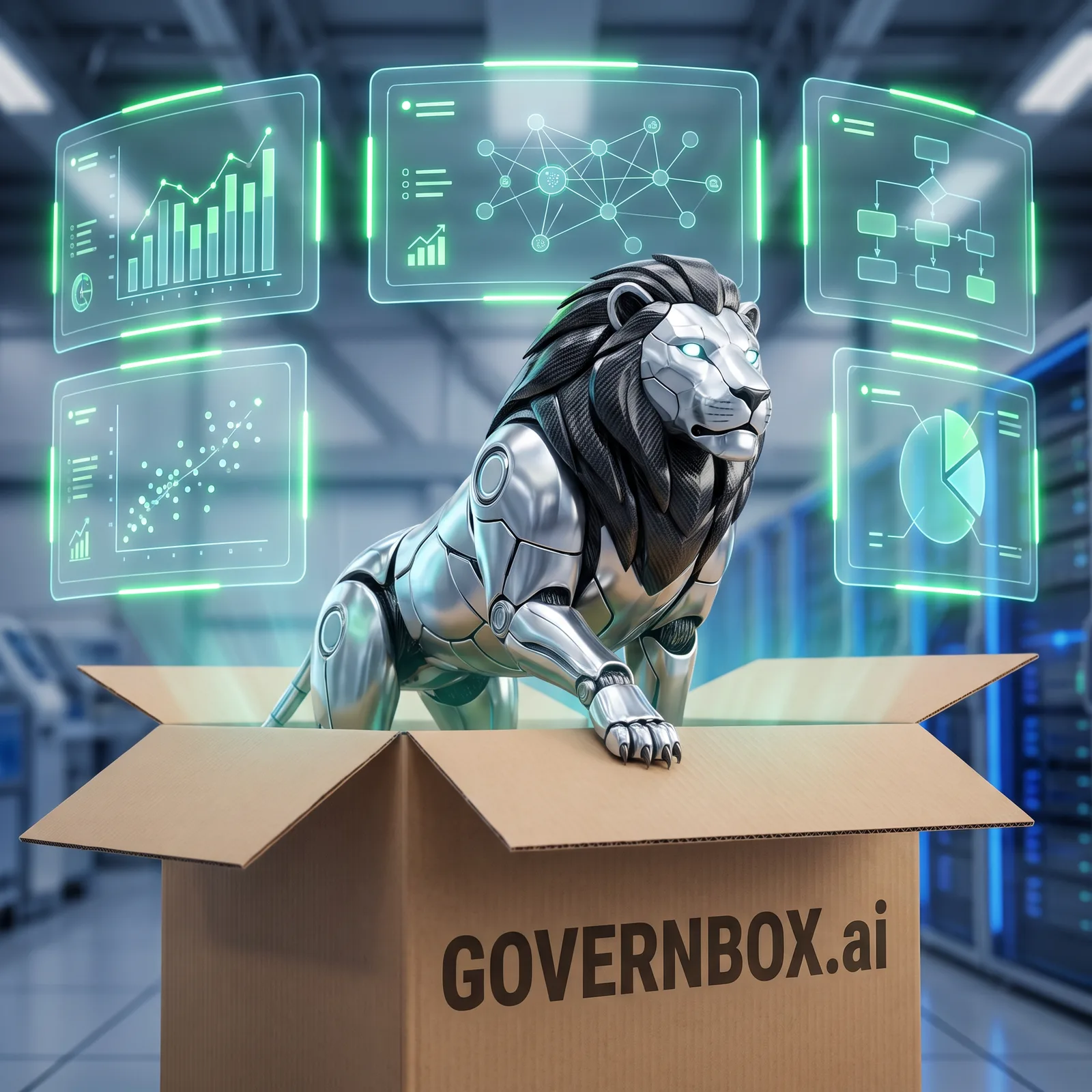 A small team gathered around the opened GOVERNBOX
